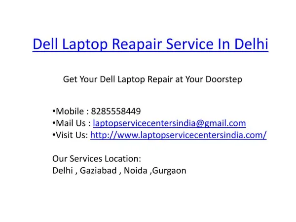 Dell Laptop Service Center In Delhi