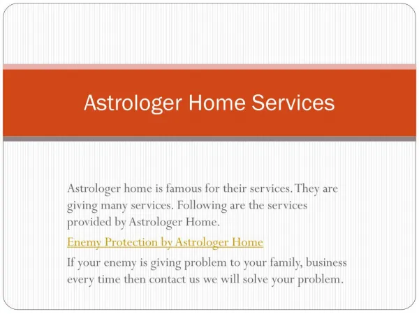Astrologer Home Services