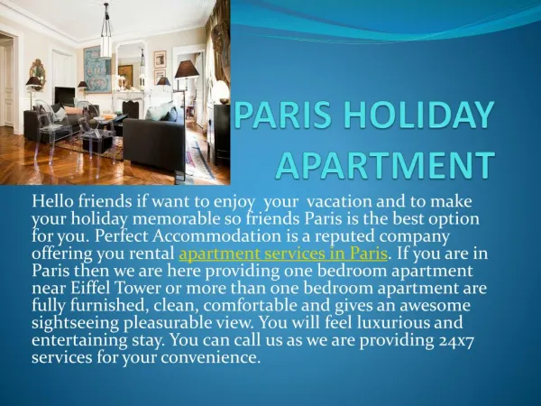 Holiday Apartment in Paris
