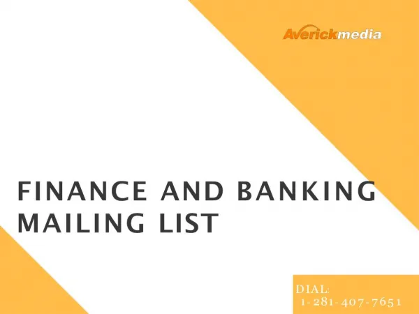 Finance Services Mailing Lists