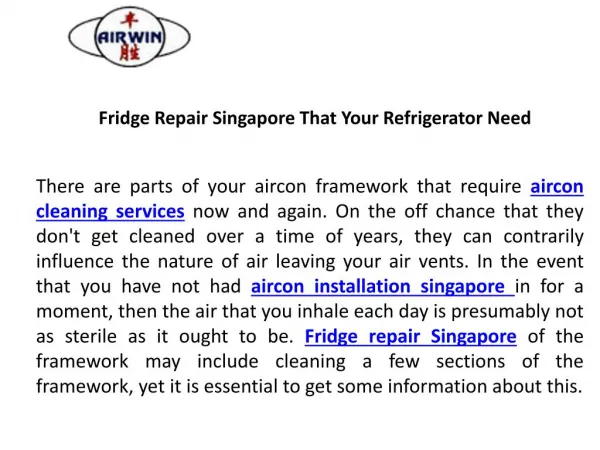 Fridge repair singapore that your refrigerator need