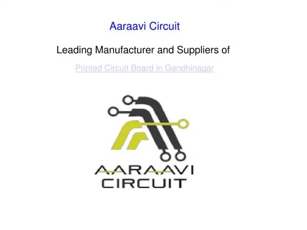 PCB Manufacturer | PCB Supplier In Gandhinagar - Aaraavi Circuit
