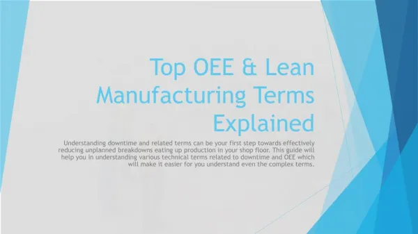 Top OEE & Lean Manufacturing Terms Explained