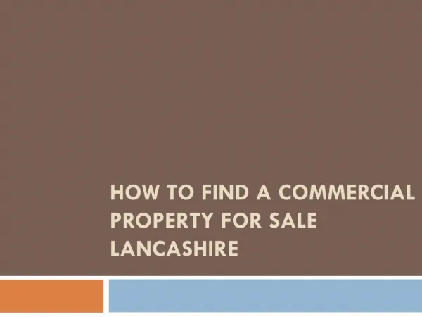 How to Find a Commercial Property for Sale Lancashire