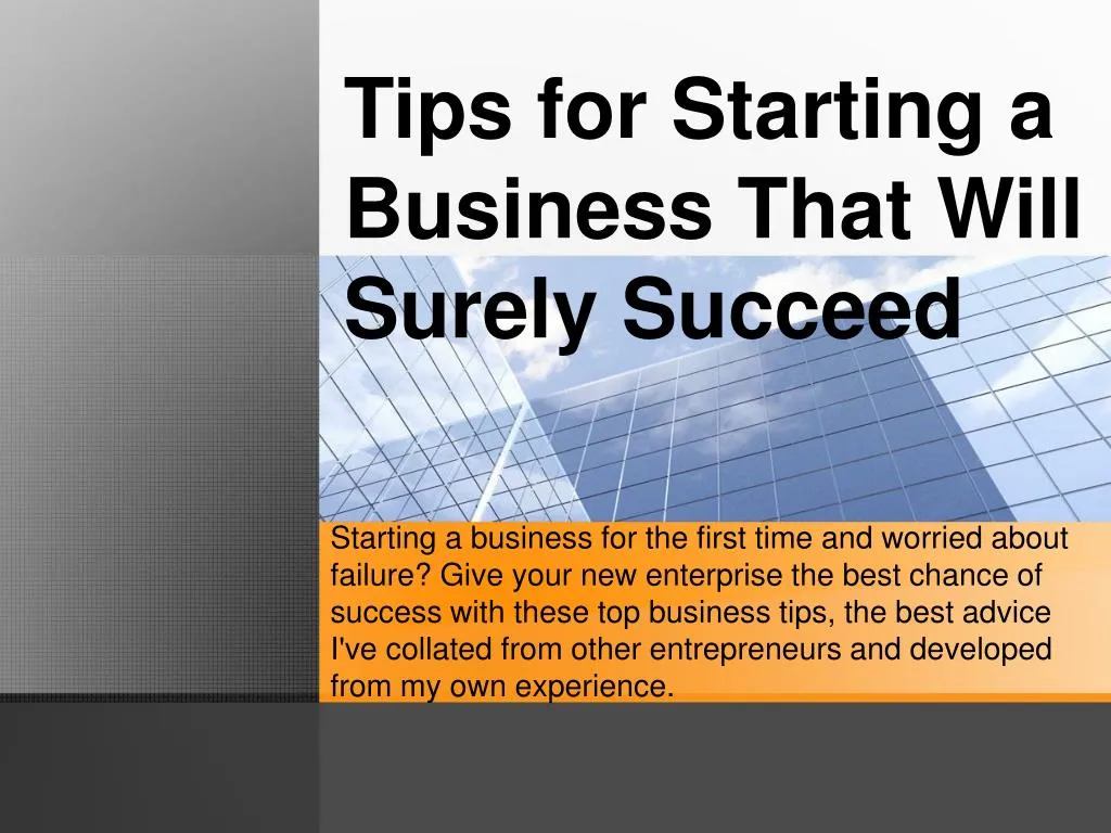 tips for starting a business that will surely succeed
