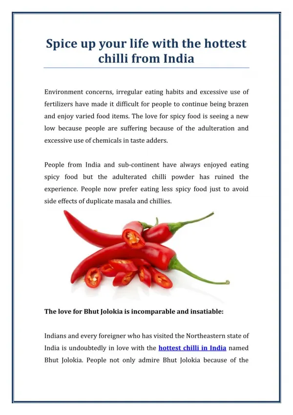 Things You Should Know About Hottest Chilli in India
