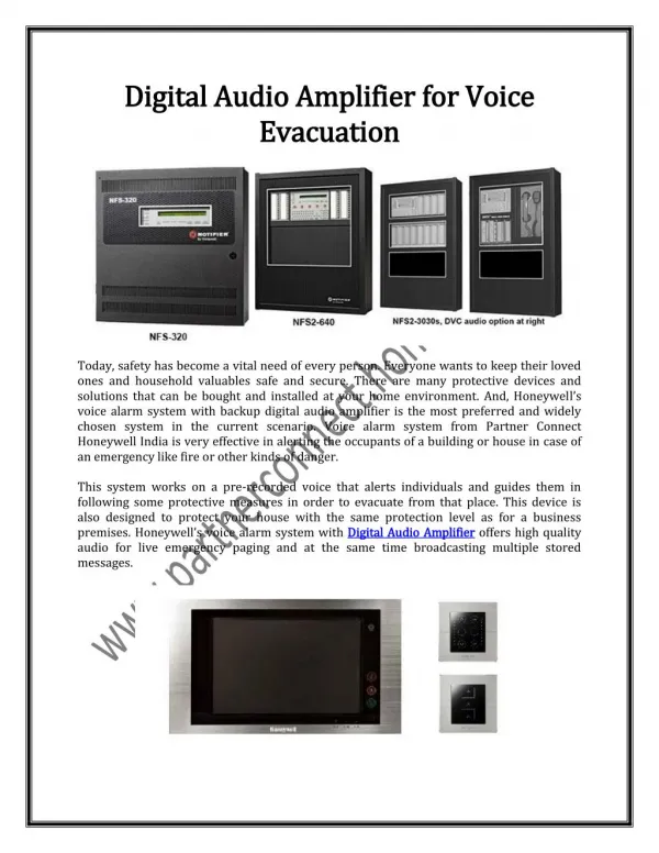 Digital Audio Amplifier for Voice Evacuation