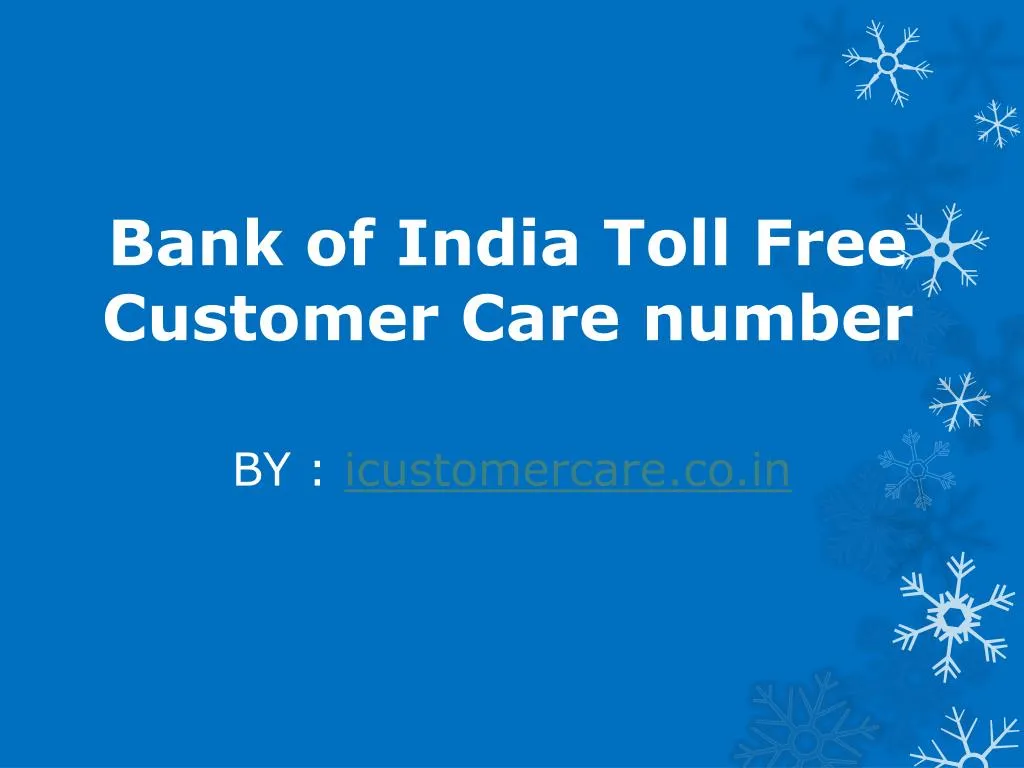 bank of india toll free customer care number