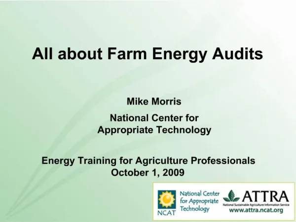 All about Farm Energy Audits