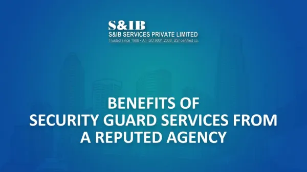 Benefits of Security Guard Services from a Reputable Agency