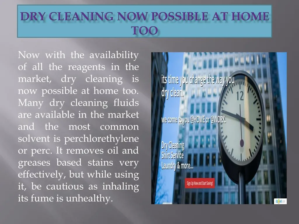 dry cleaning now possible at home too