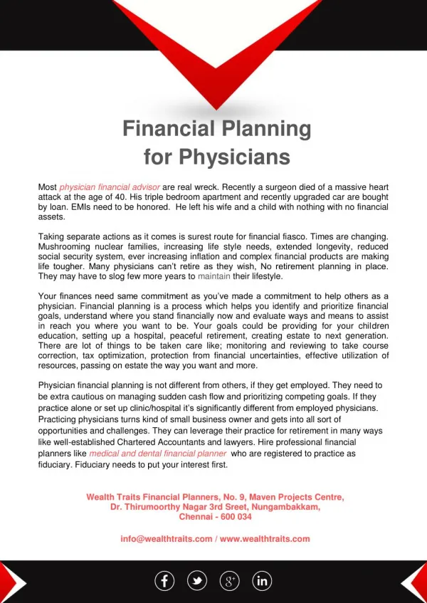 Financial Planning for Physicians