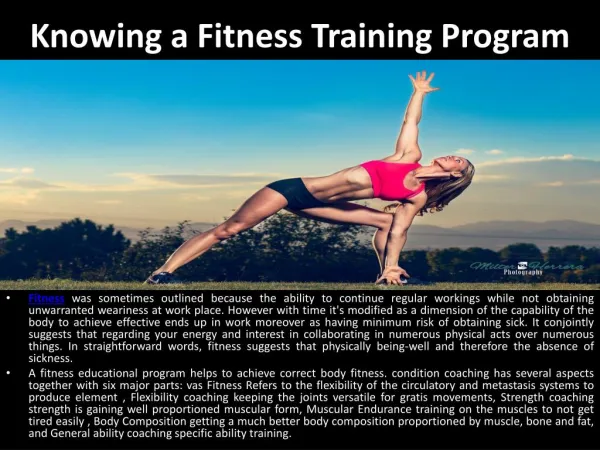 Knowing a Fitness Training Program