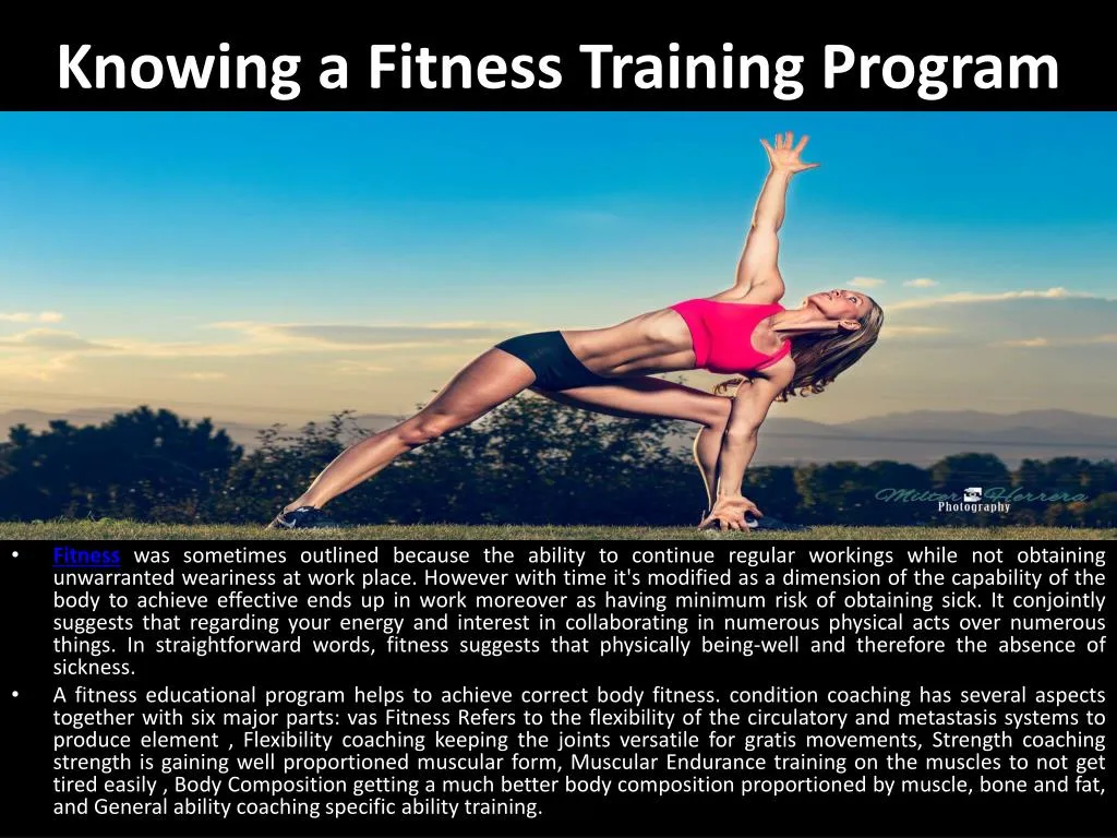 knowing a fitness training program