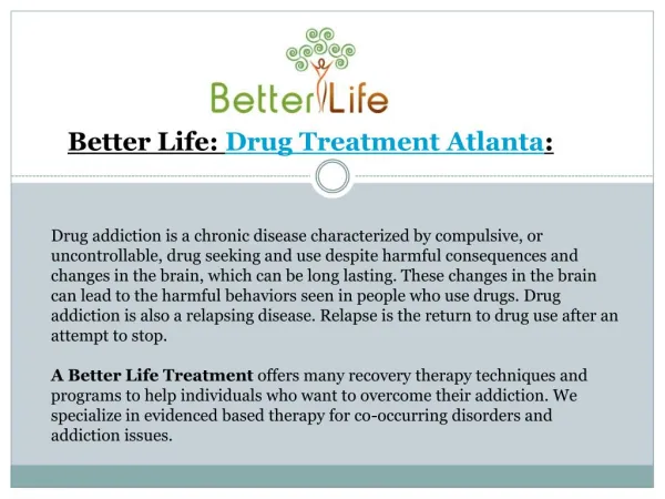 Drug Addiction Treatments Atlanta
