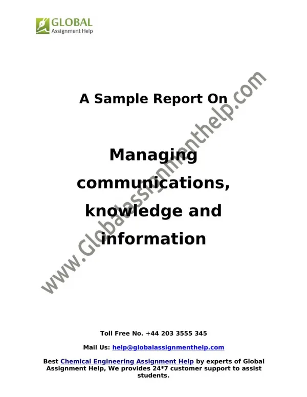 Sample on Managing communications, knowledge and information