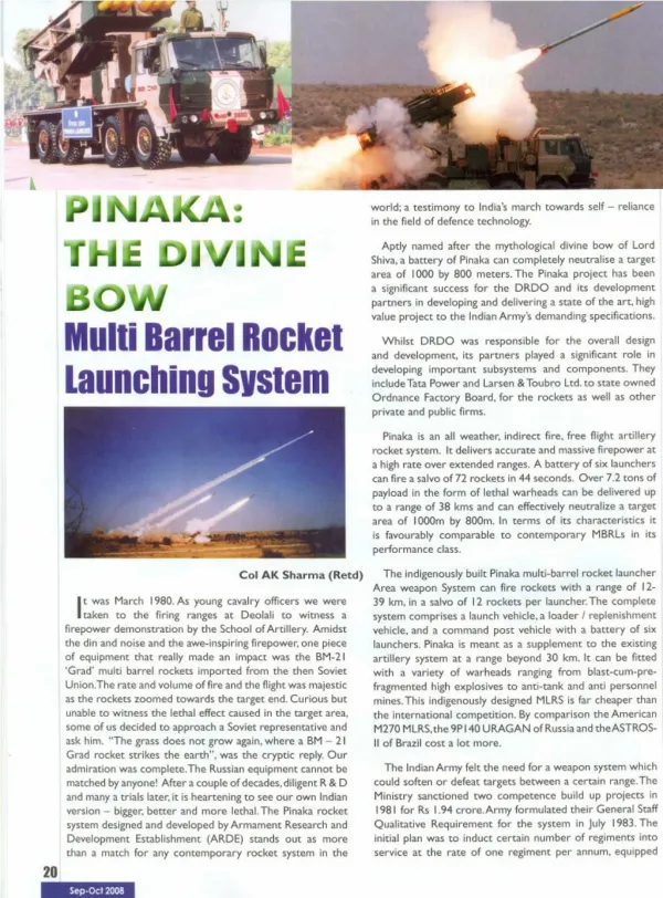 PINAKA Multi-Barrel Rocket System