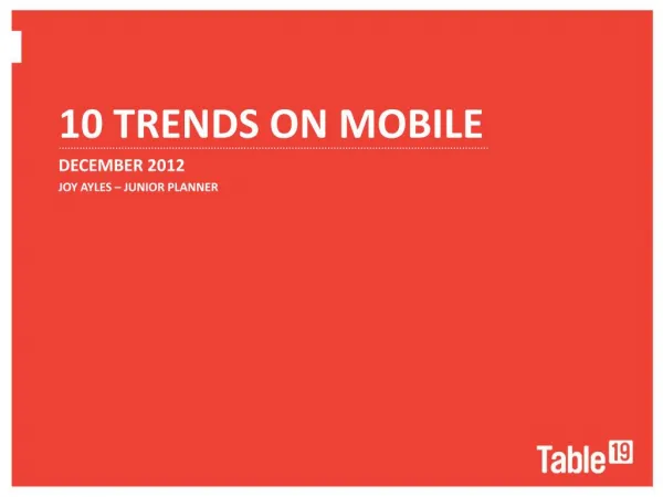 10 Trends on Mobile