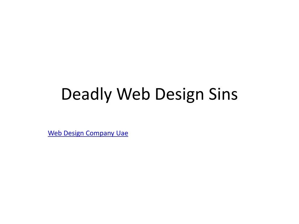 deadly web design sins