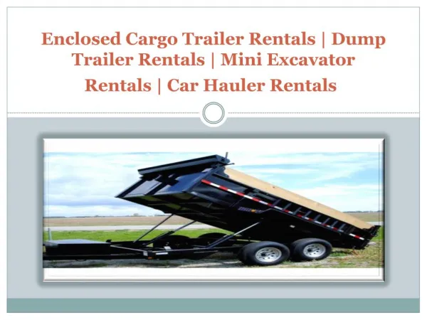 Enclosed Cargo Trailer Rentals