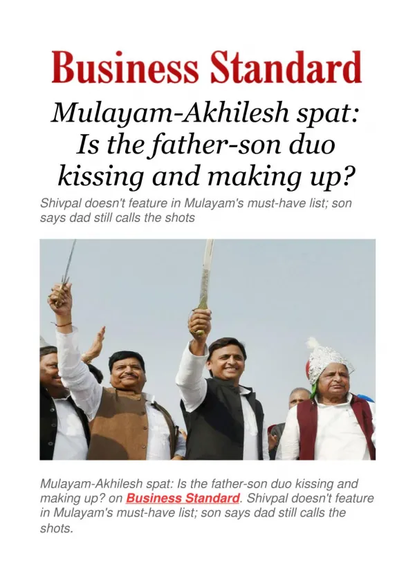 Mulayam-Akhilesh spat: Is the father-son duo kissing and making up?