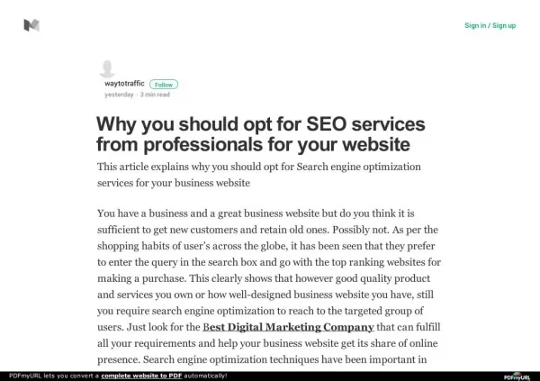 Why you should opt for SEO services from professionals for your website