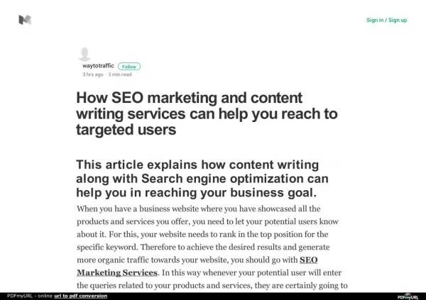 How SEO marketing and content writing services can help you reach to targeted users