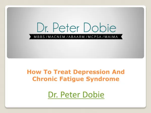 How To Treat Depression And Chronic Fatigue Syndrome