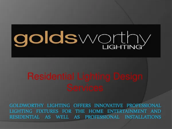 Residential lighting design services