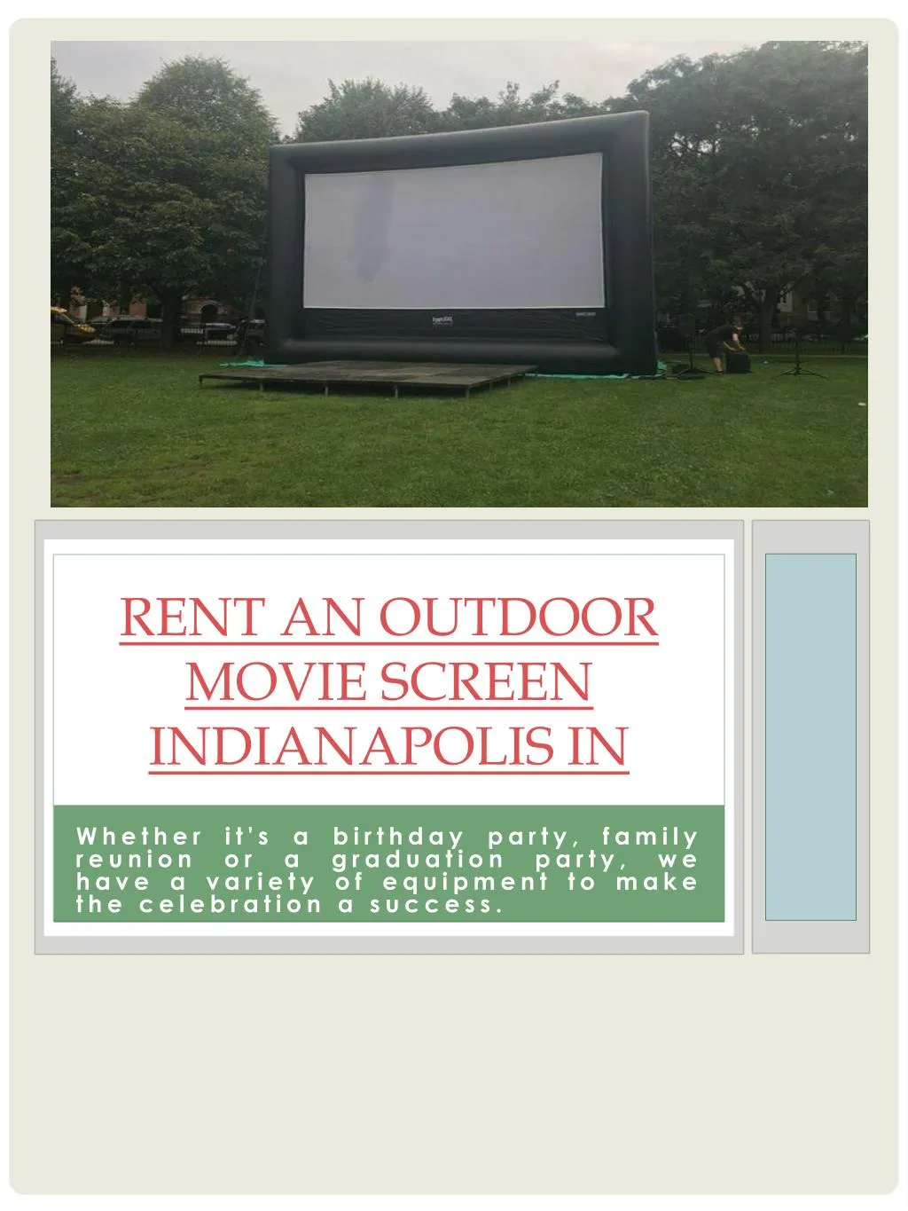 rent an outdoor movie screen indianapolis in