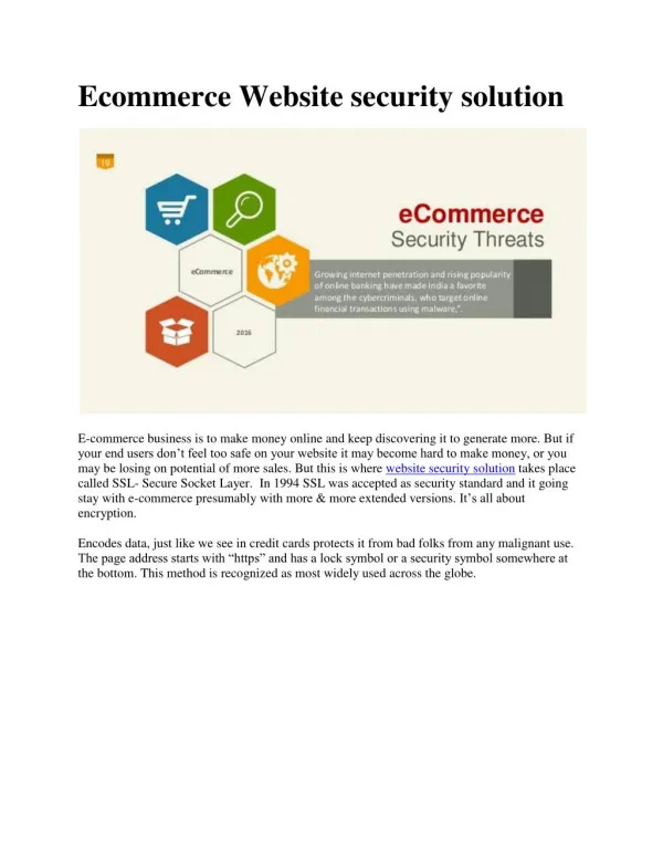 Ecommerce Website security solution