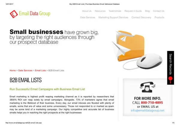 B2B Email List from Email Data Group