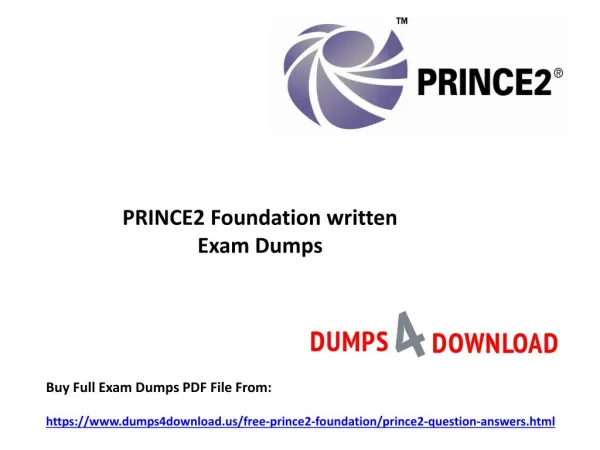 Get Verified PRINCE2 Foundation Exam Questions - PPT Slide