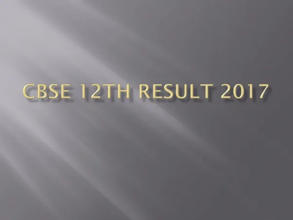 CBSE 12th Result 2017