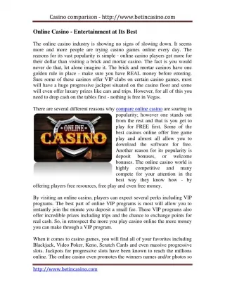 compare online casino