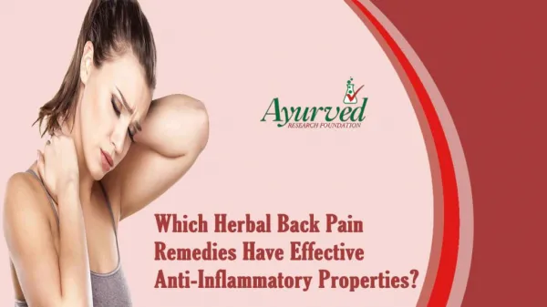 Which Herbal Back Pain Remedies Have Effective Anti-Inflammatory Properties?