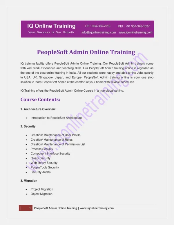 Live, instructor-led Peoplesoft admin online training