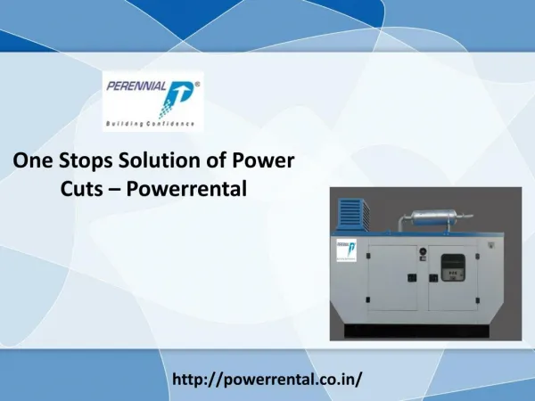 Solution of Power Cuts by Generator for Rent – Powerrental