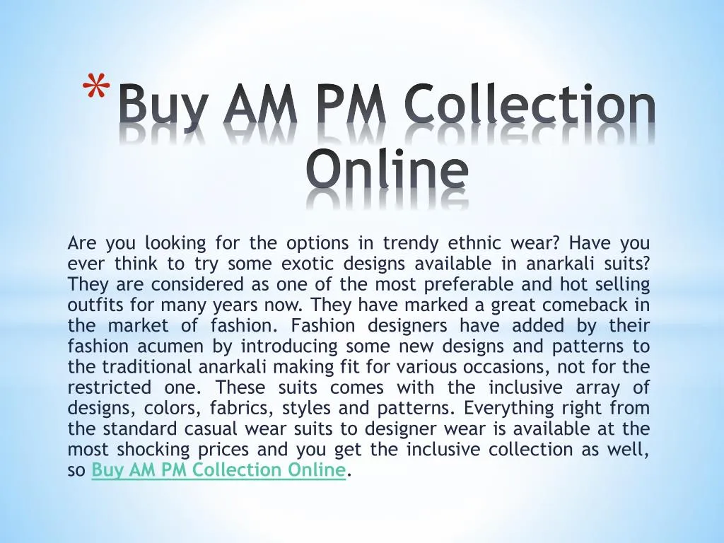 buy am pm collection online