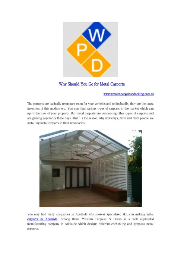 Why Should You Go for Metal Carports