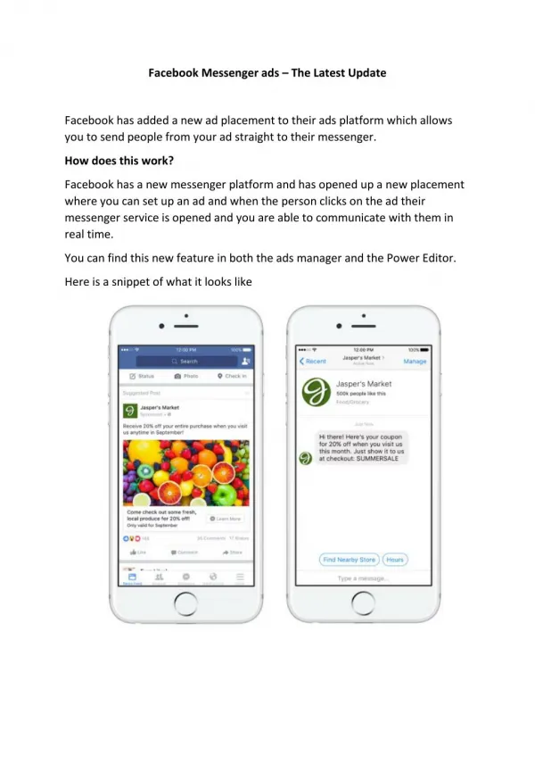 Facebook Messenger ads – The Latest Update