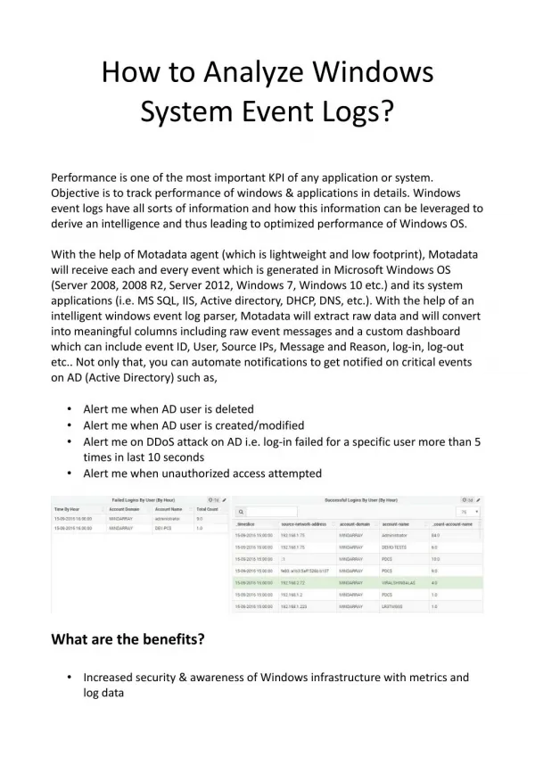 How to Analyze Windows System Event Logs?