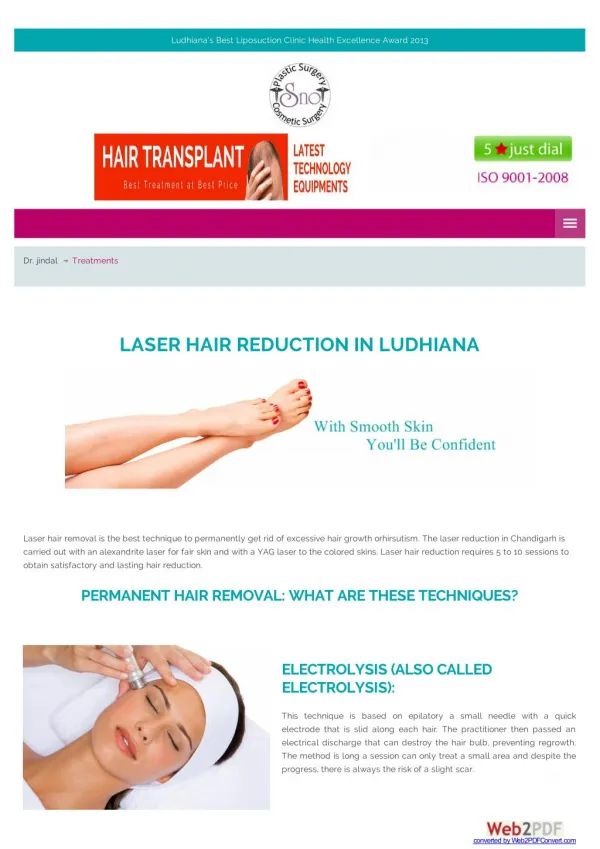 Laser Hair Reduction in Chandigarh