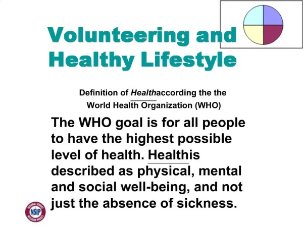 Volunteering and Healthy Lifestyle