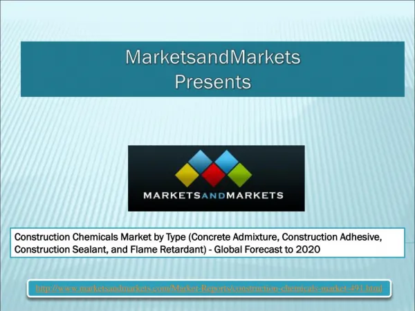 Construction Chemicals Market worth 33.98 Billion USD by 2020