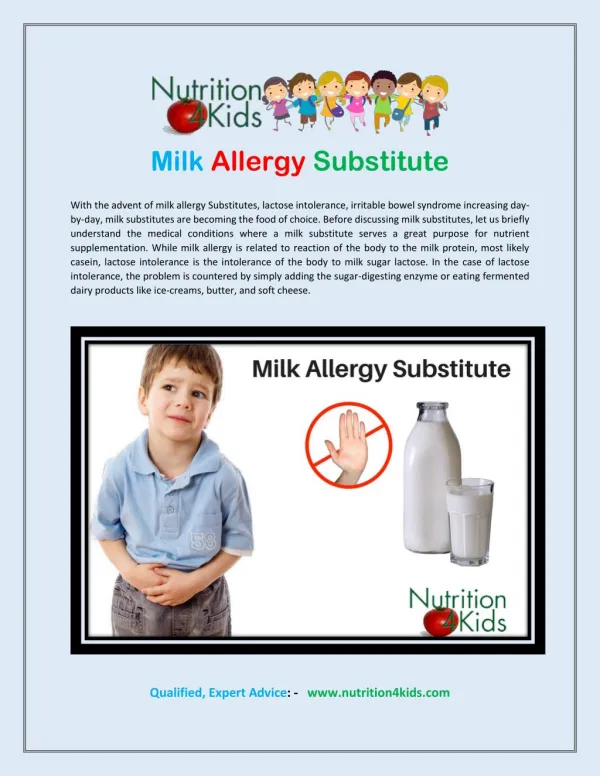 Milk allergy substitute