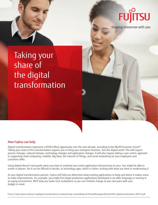 Taking your share of the digital transformation with Fujitsu Enterprise Application Services