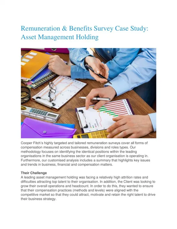 Remuneration & Benefits Survey Case Study: Asset Management Holding