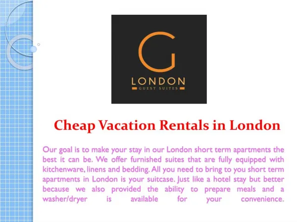 Cheap Vacation Rentals in London