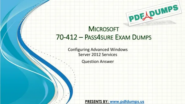 Pass4sure 70-412 Microsoft Real Exam Dumps